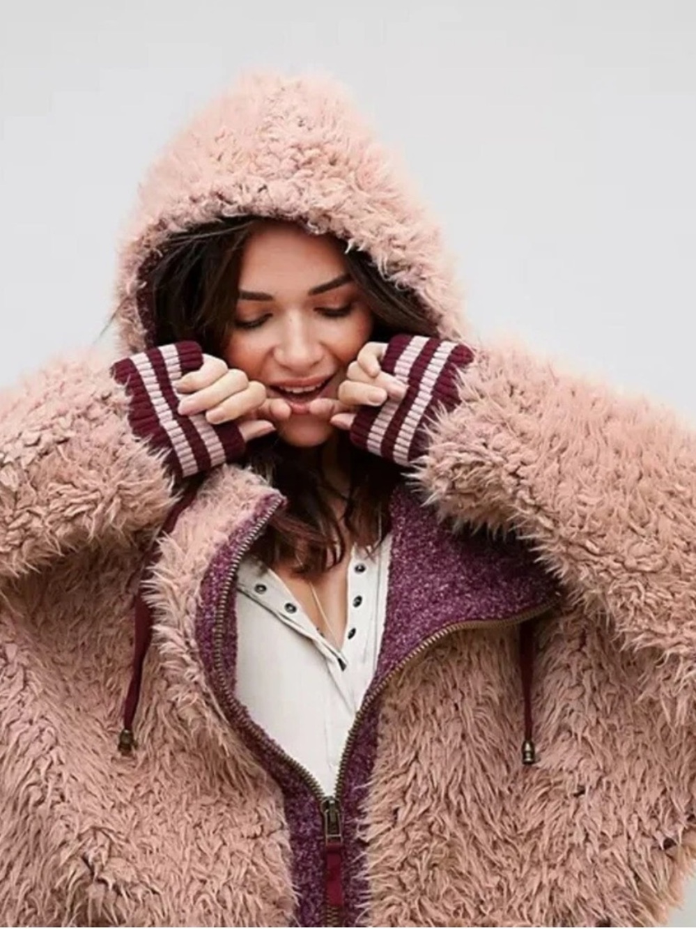 Free People Shaggy Zip Sweater